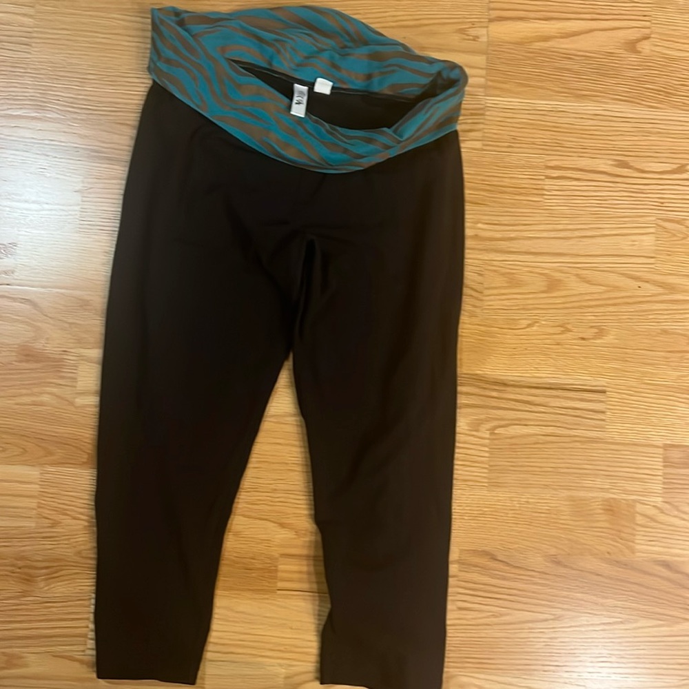 Victoria Secret Yoga Crop Fold Over Tights Large